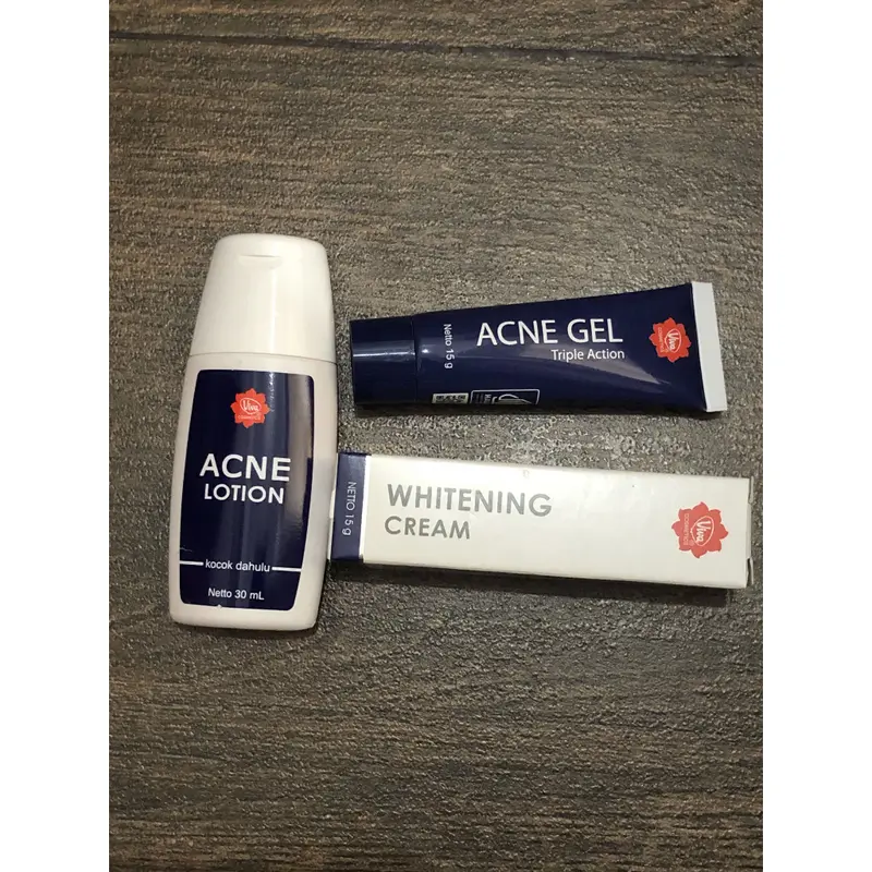 Paket Viva Anti Acne - Penghilang jerawat dan bekas jerawat (isi 3 / 4 / 5 item) Viva Acne Serum,Acne Lotion,Acne Gel, Viva Whitening Cream, Viva Pelembab Green Tea 1
