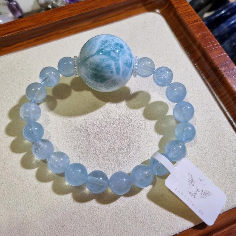 Larimar Aquamarine High Grade Crystal Bracelet for Women 1