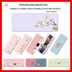 Mouse Pad Aesthetic Cute Pink Bunny Anime Mouse Pad Extra Large Cute Mouse Pad Computer Mouse Pad Keyboard Pad Professional Grade Minimalist Style Fashionable Gaming Mouse Pad 800x300mm.04