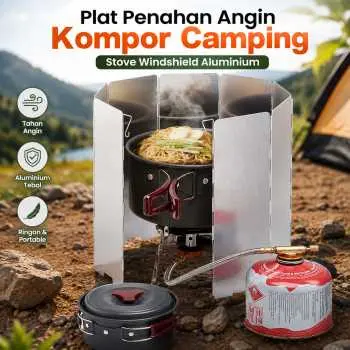 ELOS-10 Plat Penahan Angin Kompor Camping Stove Windshield Aluminium - E002