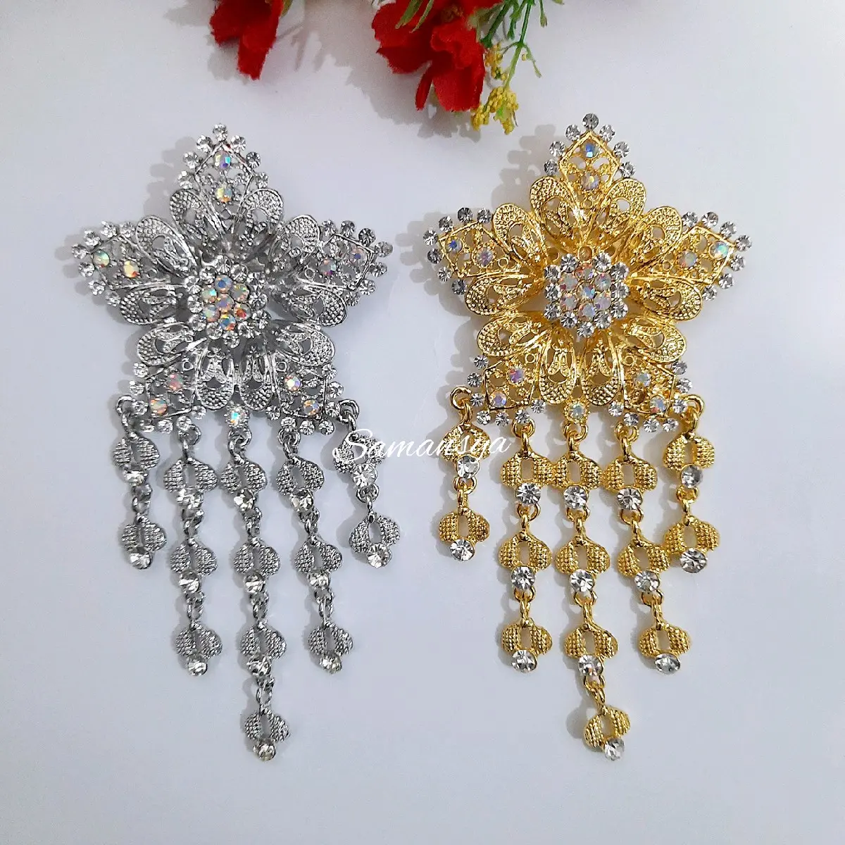 Bros Kebaya Bulat Permata Mewah untuk Kebaya Kutubaru dan Burkat Clips