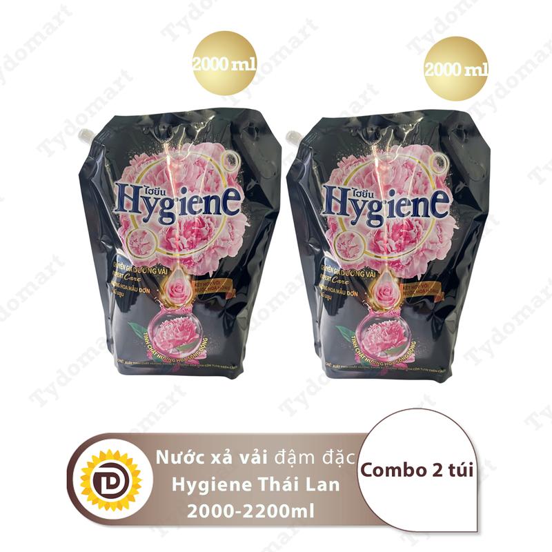 Combo 2 Túi Nước Xả Vải Hygiene Thái Lan Màu Đen Dung tích 2000ml Giúp Làm Thơm Quần Áo
