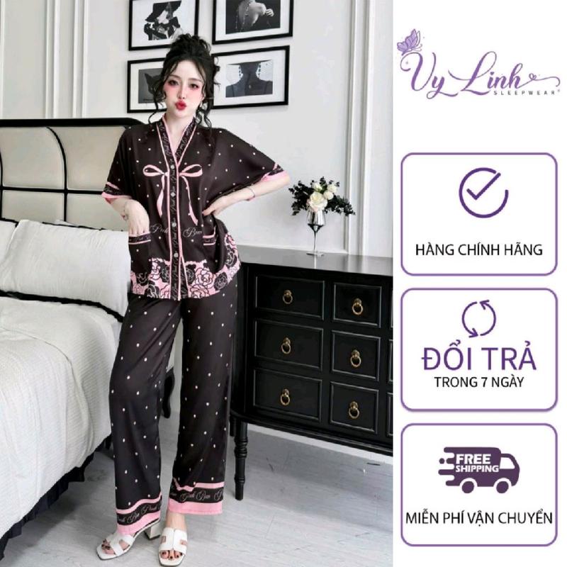 Bộ Đồ Ngủ TNQD Cánh Dơi Dành Cho Nữ Hoạ Tiết Dễ Thương Chất Liệu Lụa Latin Mềm Nhẹ Mát S1317 pi jama