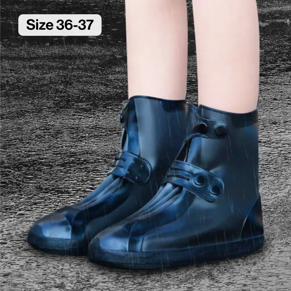 Cover Sepatu Pelindung Anti Air Hujan PVC 1 Pair with Buckle - H-007