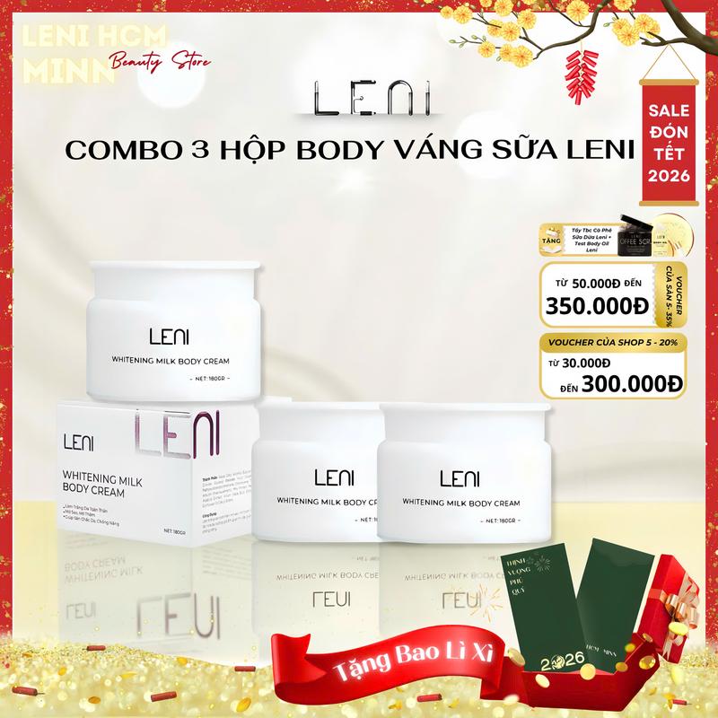  COMBO 3 hộp BODY VÁNG SỮA LENI  kem ngày MAI PHƯƠNG BÙI   tặng tay tbc cà phê  Làm Đẹp Da 
