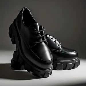 Sepatu Wanita Korea Saebyok Model Docmart Platform Tebal Hitam Shoes