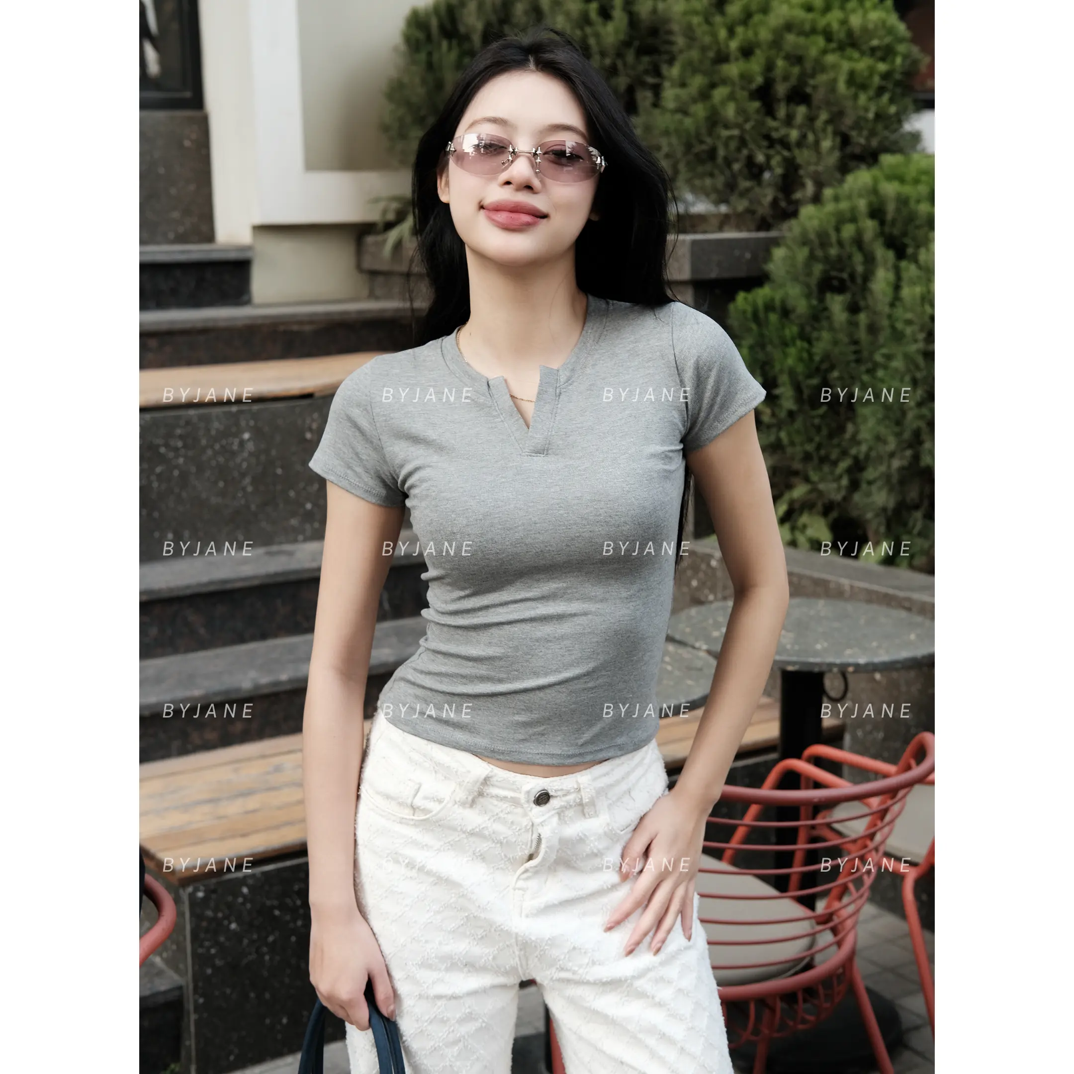 (MỞ BÁN) Áo Thun Cổ Trụ Tàu Ôm eo BYJANE-356 | BigBuy360 - bigbuy360.vn