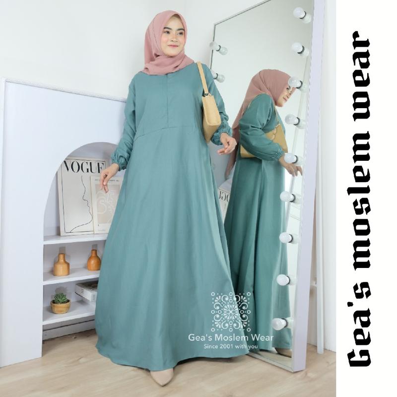 muslimah outfit gamis toyobo polos premium basic big size 1