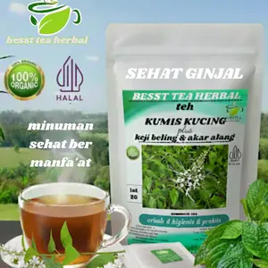 TEH HERBAL DAUN KUMIS KUCING(CATS WHISKERS TEA UNTUK BATU GINJAL | ISK &  20pcs&30pcs teh BATU GINJAL | kencing berbusa | kantong KEMIH Herbal