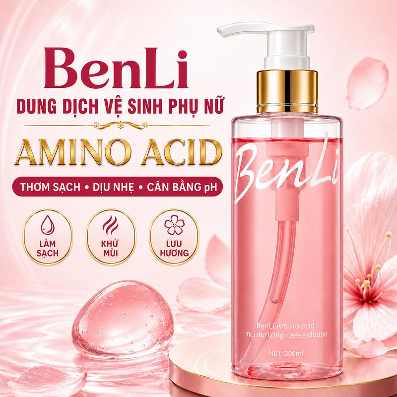 【BenLi】BenLi dung dịch vệ sinh phụ nữ BenLi Nước rửa vùng kín Ức chế vi khuẩn & Dưỡng ẩm Benli Dung dịch vệ sinh vùng kín dùng được cho cả nam và nữ