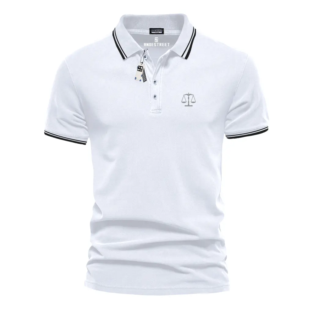 COD T-shrit POLO kerah Polo List Lengan Pendek  Justice Silver Kaos Kerah Dewasa Shirt / Kaos Wangki Pria Polo / Kaos Seragam Kaos Distro Kerah Pria Katun Formal Keren Baju Simple Casual Panjang Maroon