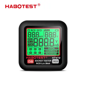 【DISKON 50%,STOK MENIPIS!】HABOTEST HT97D/HM58D Socket Tester Leakage Voltage Test AC 30-260V RCD GFCI Data Hold LCD Display High-Definition Backlit Large Screen