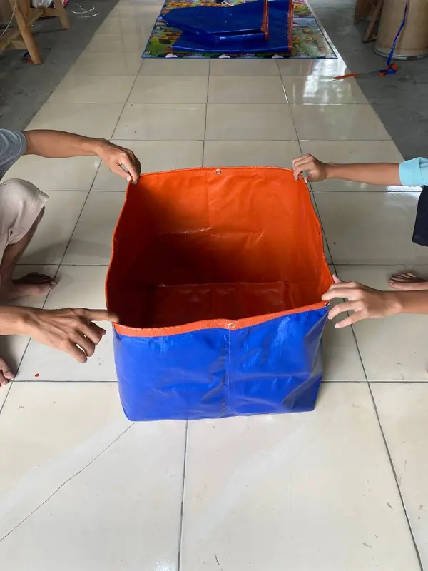 terpal kolam ikan mini (50x50x50) free pembuangan korea terpal kolam kotak murah 1