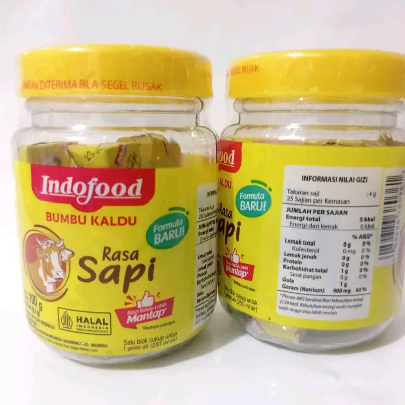 Bumbu Kaldu Indofood Rasa Ayam dan Sapi - Bubuk Instan - Bahan, Garam, Spices, Msg, Penyedap, Powder, Jamur Masakan Soup 7