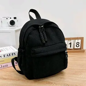 tas ransel mini wanita ala Korea dengan desaint yg modis dan trendy tas ransel sekolah wanita mini bahan Corduroy lembut backpack wanita ala Korea Corduroy tas ransel Corduroy mini wanita