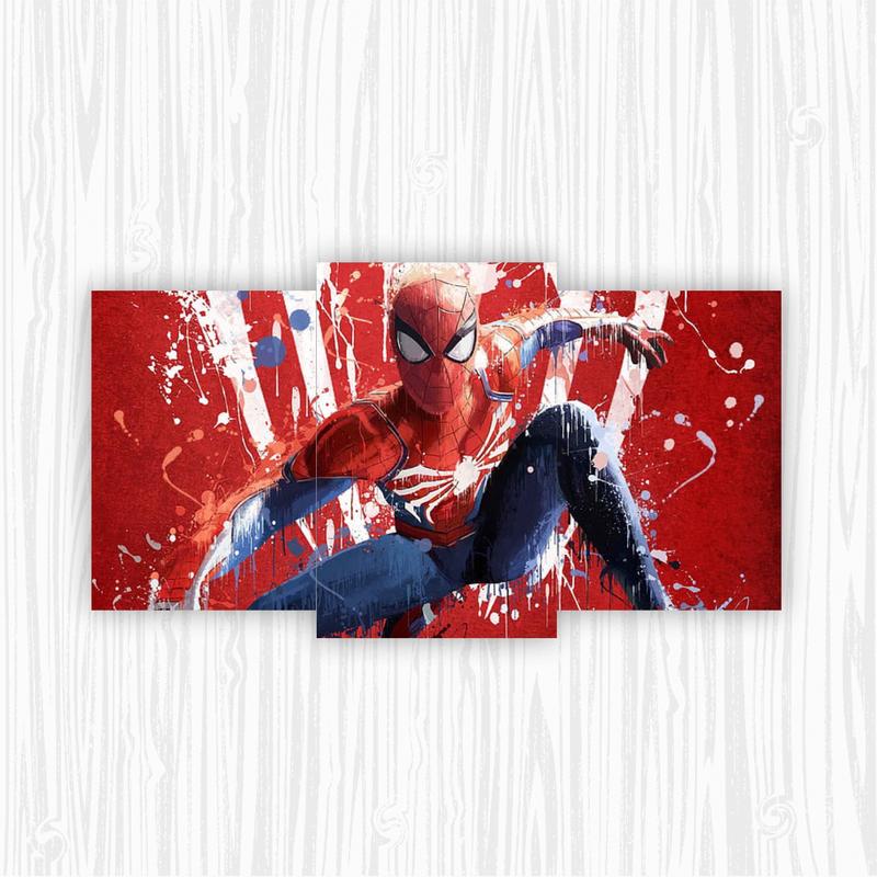 hiasan dinding spider man satu set ukuran 90cm x 50cm pajangan dinding 4