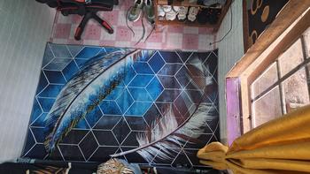 Product Review of RAJA - Karpet Lantai Eropa Anti Slip Bahan Polyester Alas Karet Motif Estetik Karpet Ruang Tamu Modern Carpet from H**A 2