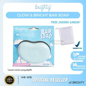[ORIGINAL] BRIGHTY GLOW & BRIGHT BAR SOAP 85gr 10X SUPER POWER GLOWING SABUN PENCERAH PEMUTIH KULIT BELANG KUSAM TERMURAH BPOM