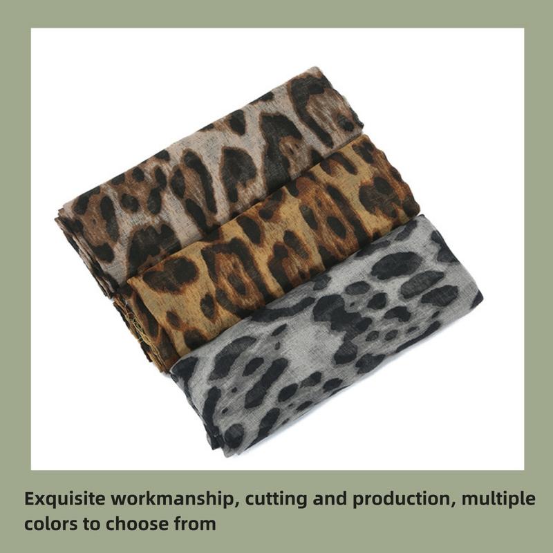 Product Introduction of High quality women's scarves for outdoor travel,Large scarf, 180cm x 80cm, made of Bali Yarn fabric, classic star leopard print, suitable as a hair scarf for women 1