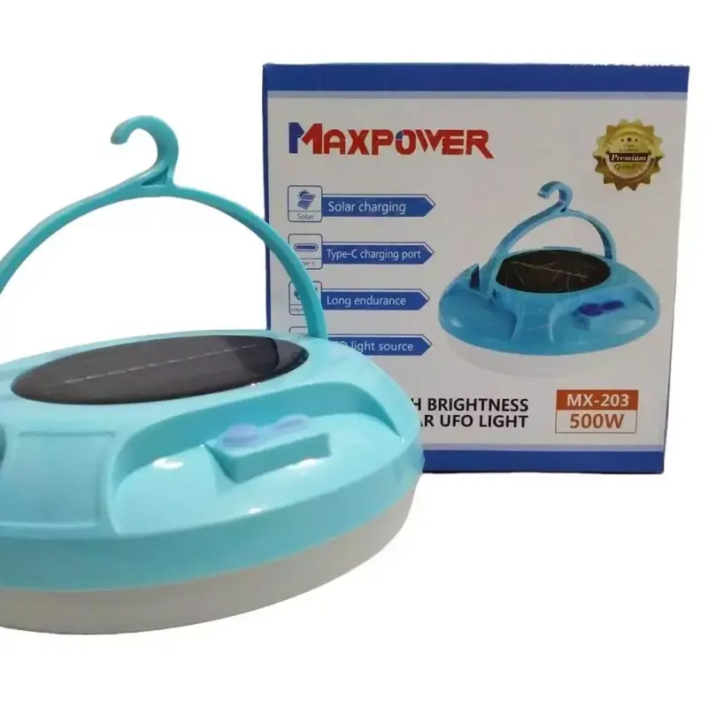 Lampu Emergency Gantung Camping UFO Solar Panel Camping Lampu Taman Lampu Belajar  Lampu Multifungsi Super Terang 6