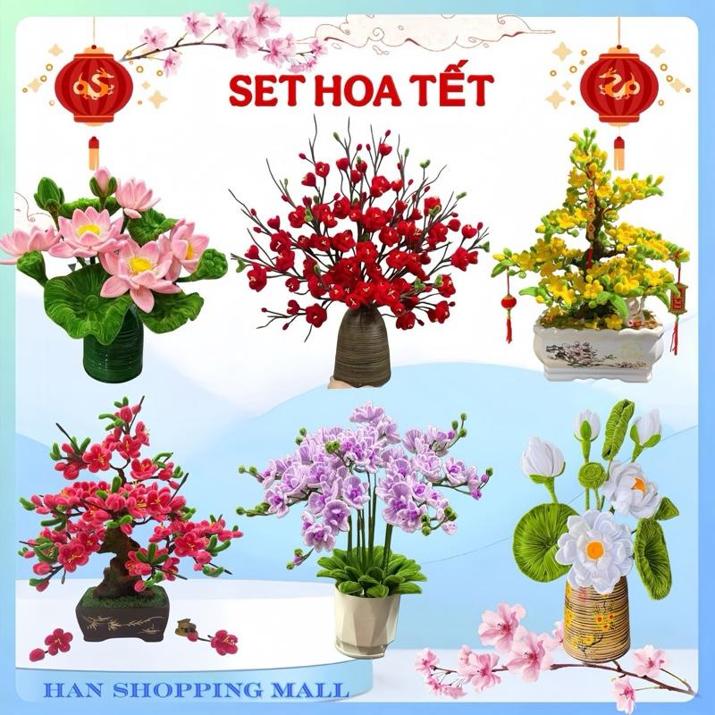  Set nguyên liệu làm hoa Tết kẽm nhung đầy đủ phụ kiện - Diy Decor Decor Phòng 