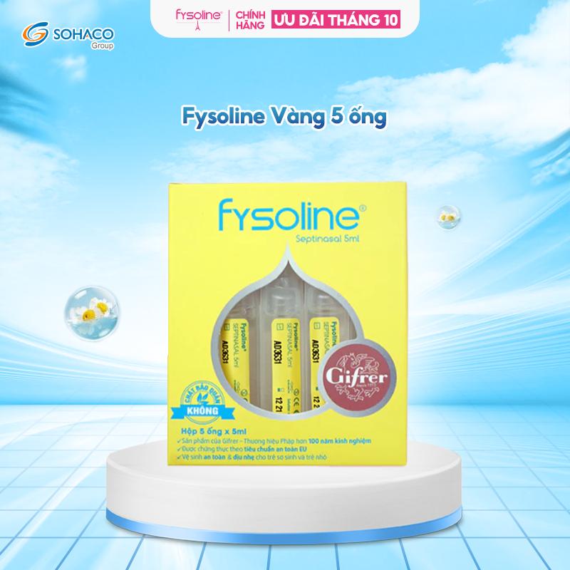Fysoline Nước Muối Sinh Lý Septinasal Pháp Hộp Vàng 5 Ống X 5ml Hỗ Trợ Giảm Sổ Mũi Cho Bé Không Thay Thế Thuốc Chữa Bệnh