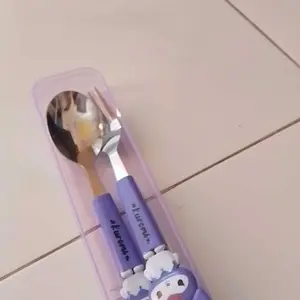Set Sendok Garpu H1028 Alat Makan Anak Karakter Lucu Peralatan Makan Portable Praktis