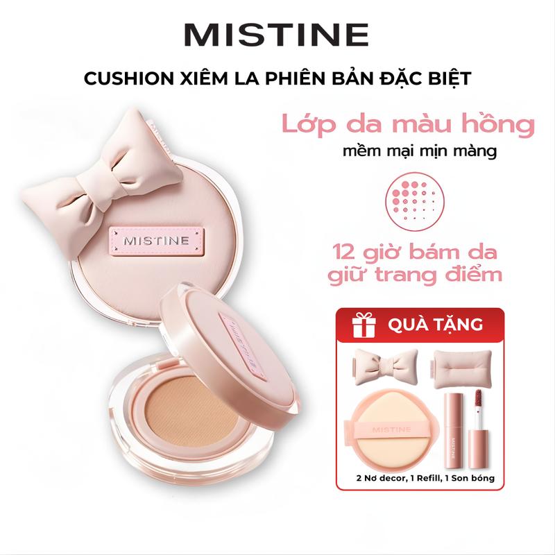   TUN PHẠM  MISTINE Cushion Xiêm La Phiên Bản Đặc Biệt 13g*2  KÈM 1 LÕI REFILL  +  QUÀ  2 Nơ decor 1 Son bóng 