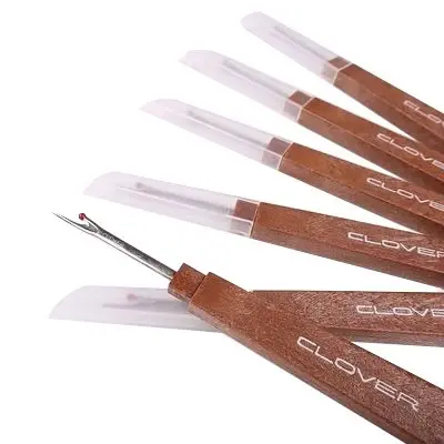 24 Cây tháo chỉ rạch khuy Clover dài 12.7cm cán có cạnh vuông màu nâu xẫm 6