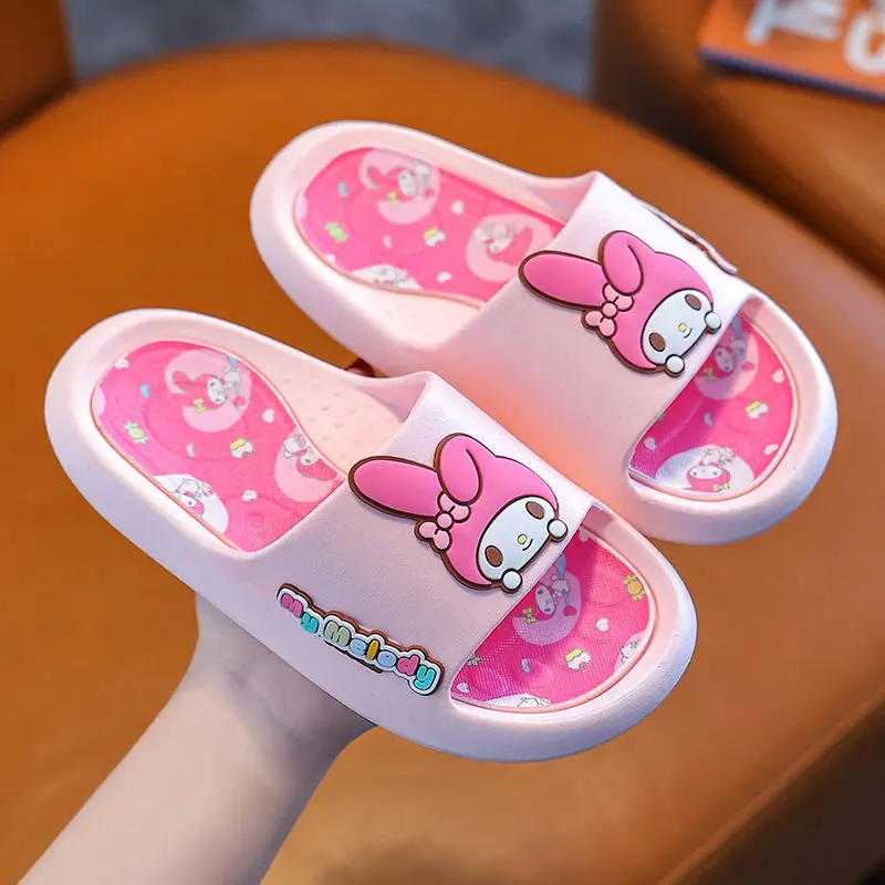 2023 Cute Sanrio Kuromi Summer Slippers My Melody Cinnamoroll Summer Non-Slip Home sandal bilik mandi ibu bapa-anak kasut pantai luar