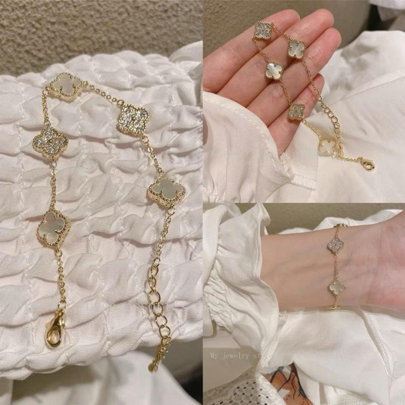 H8 vòng tay mix nhỡ cỏ 4 lá titan cao cấp by Huehoang