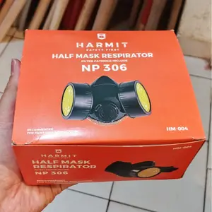 Harmit Masker Damkar 2 Respirator NP-306 HM-004 Half Mask Respirator Moncong Moris dengan Filter Kartrij Include