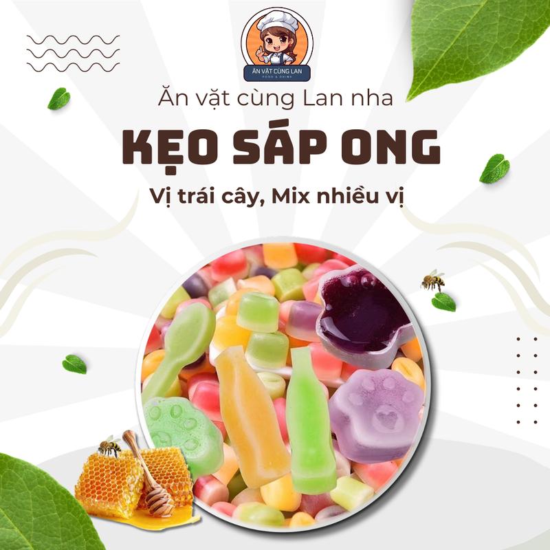  Ăn Vặt Cùng Lan Kẹo Sáp Ong Trái Cây Nhiều Vị - Vị Trái Cây Mix Nhiều Vị An Toàn Cho Sức Khỏe 