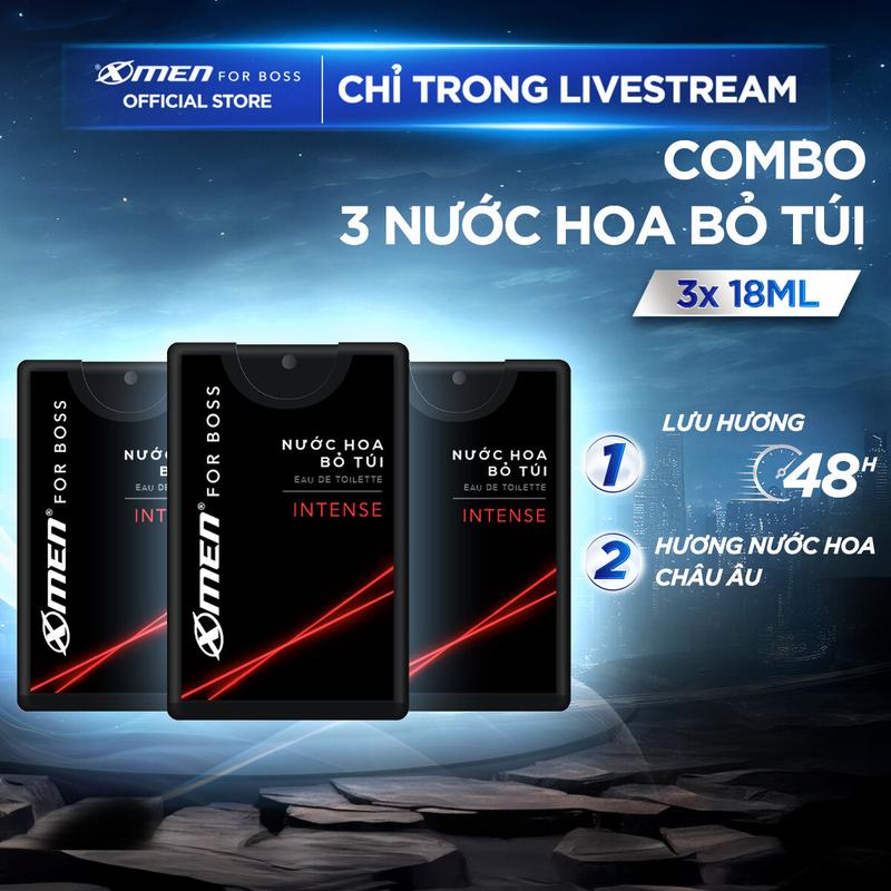Bộ 3 Nước hoa bỏ túi Xmen for Boss Intense 18ml/chai