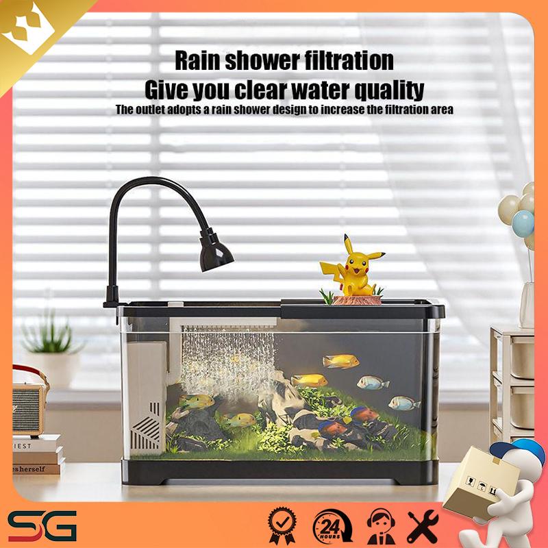 Image showcasing 【Local delivery】Fish Tank Ecological Tank Aquarium Built in Filter/Pump ...