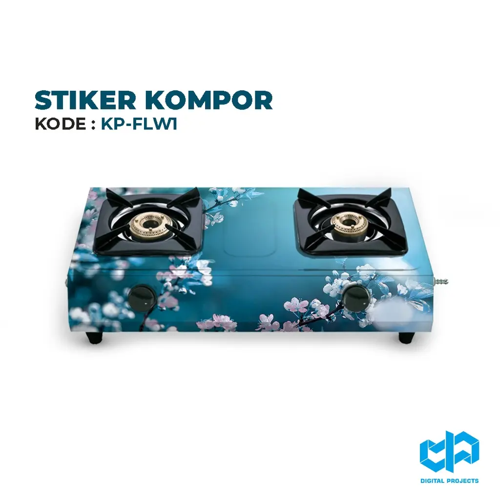 Digital Projects Official - Stiker Kompor Motif Pattern Set Bunga 2 Tungku - FLW