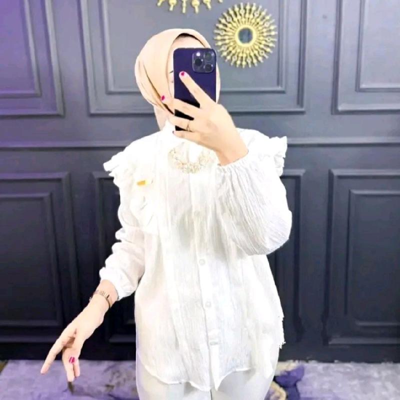 Kemeja Inara Atasan Wanita Korean Style- Kemeja wanita Lengan panjang-Kemeja atasan kekinian 8