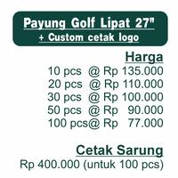Gambar Payung Golf Lipat Otomatis 27" + Sarung - Custom Logo, Cetak Logo, dari JembatanMas Kota Administrasi Jakarta Utara 3 Tokopedia