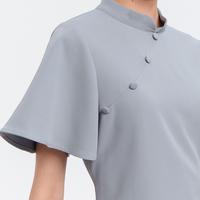 Gambar Chocochips - Artika Top / Atasan Lengan Pendek Kerah Mandarin / Lunar Collection - Blue, S dari Chocochips Boutique Kota Administrasi Jakarta Barat 4 Tokopedia