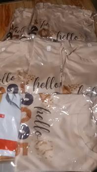 Product Review of Happy New year 2025 unisex  (cotton spandex fabric) moca beige Shirt from M**e O**e 0