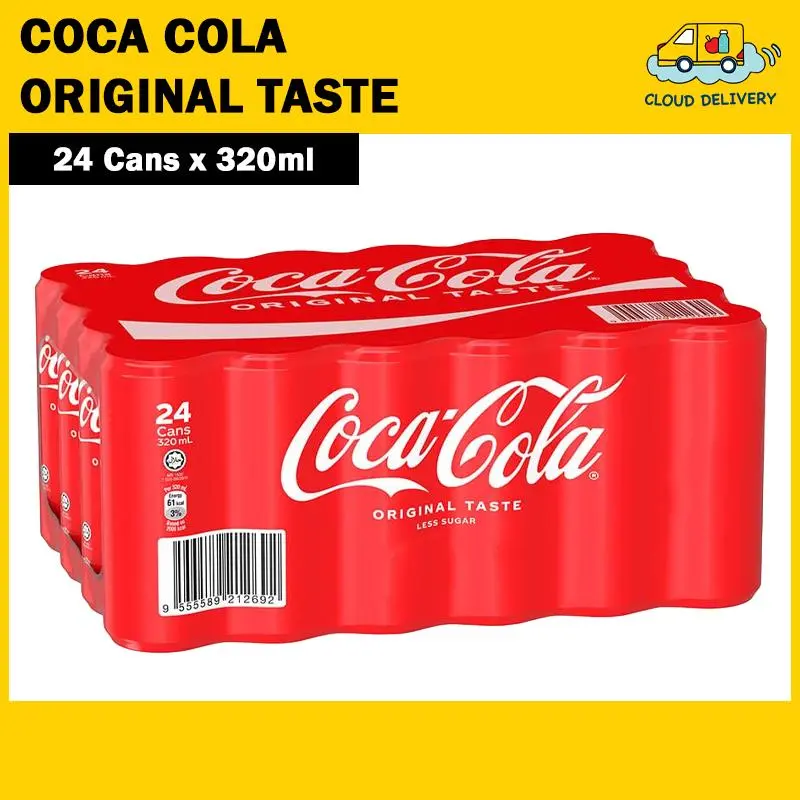 Coke Coca Cola Original Taste - Less Sugar (24 x 320ml) - Expiry Jan 2026