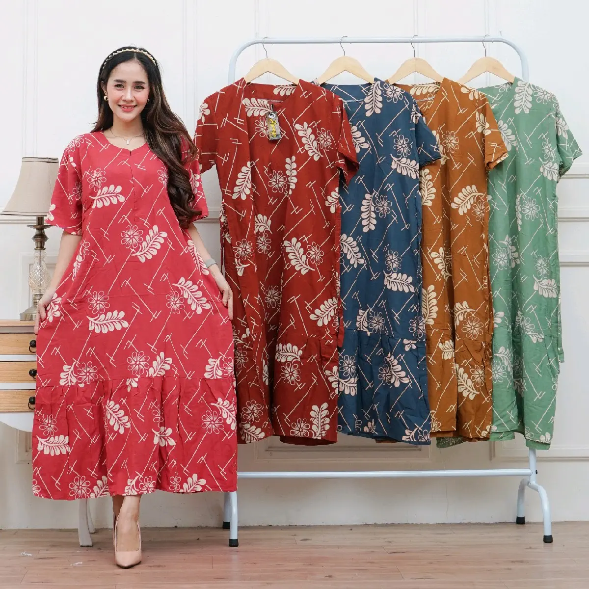 Nyonya Batik Daster Phika Rimpel Murah Sleting Busui Friendly Wanita
