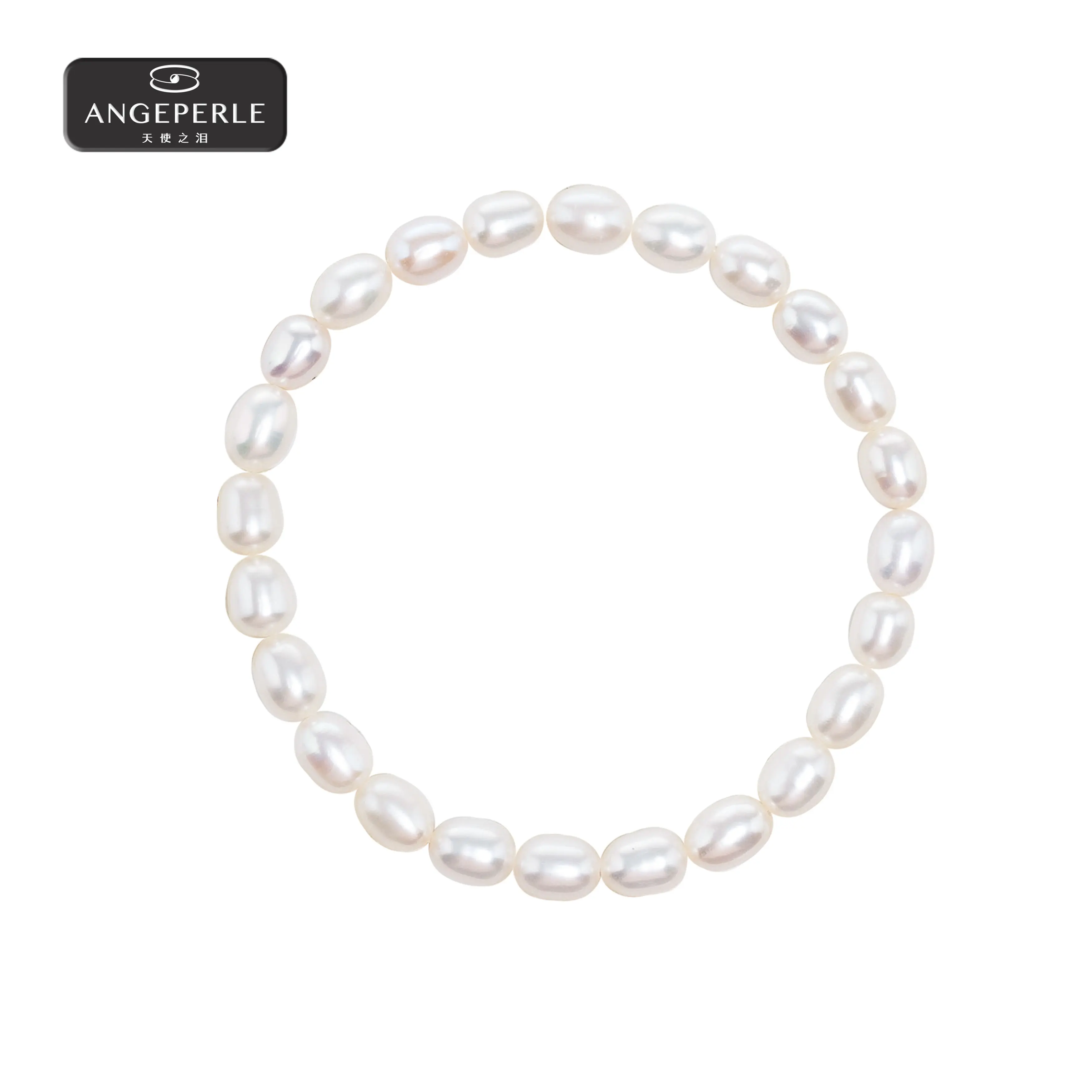 ANGEPERLE Freshwater Pearl Rice Bracelet 5-6mm （TSZL199）