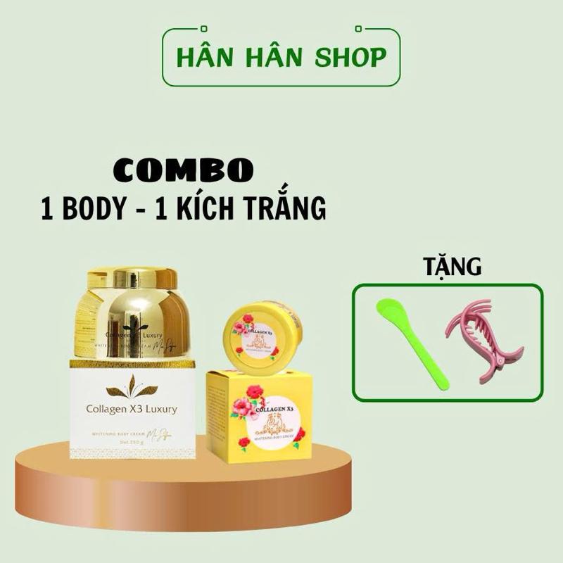 Bộ 2 Món Kèm Quà KEM BODY VÀ KÍCH TRẮNG - Hổ Trợ Dưỡng Trắng và Cấp Ẩm Cho Body