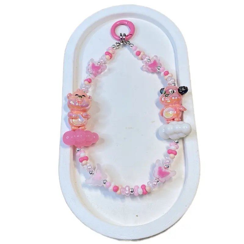 Strap Phone Manik Kacang - Gantungan Hp Manik Kacang Strap Manik kacang Karakter Powerpuff Girl Crybaby Popmart Sanrio Loopy Terlucu Ganci Murah Premium Aksesoris Ponsel Lanyard Hp Handphone 7