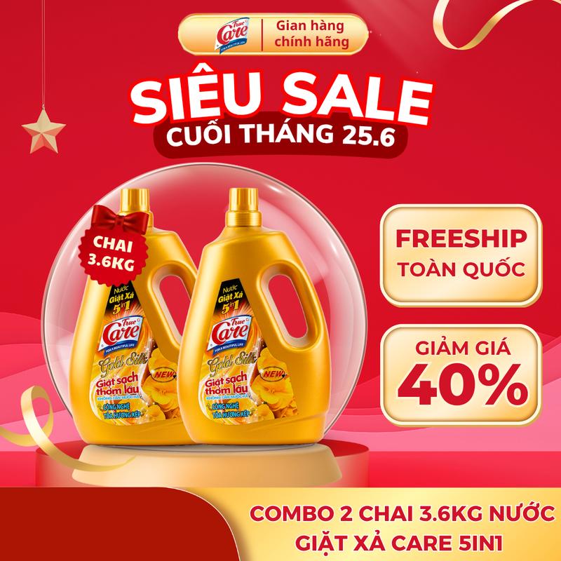  Combo 2 Chai Nước Giặt Xả True Care 5in1 3.6kg Chai - Giặt sạch thơm lâu 