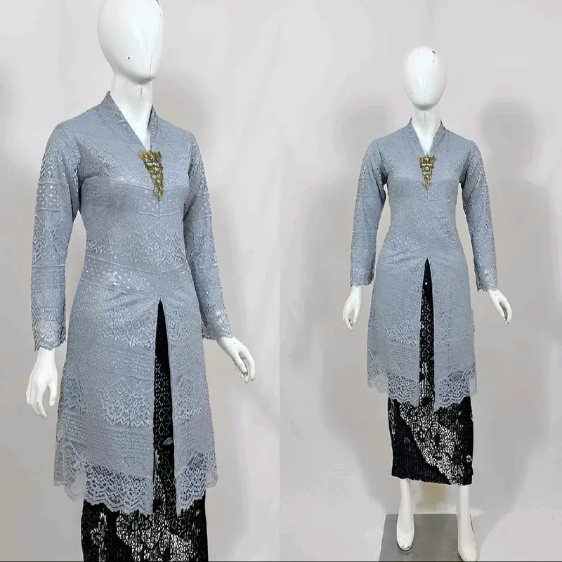 Atasan Kebaya Tunik Brokat Modern Baju Kondangan Panjang Brukat Malika 4