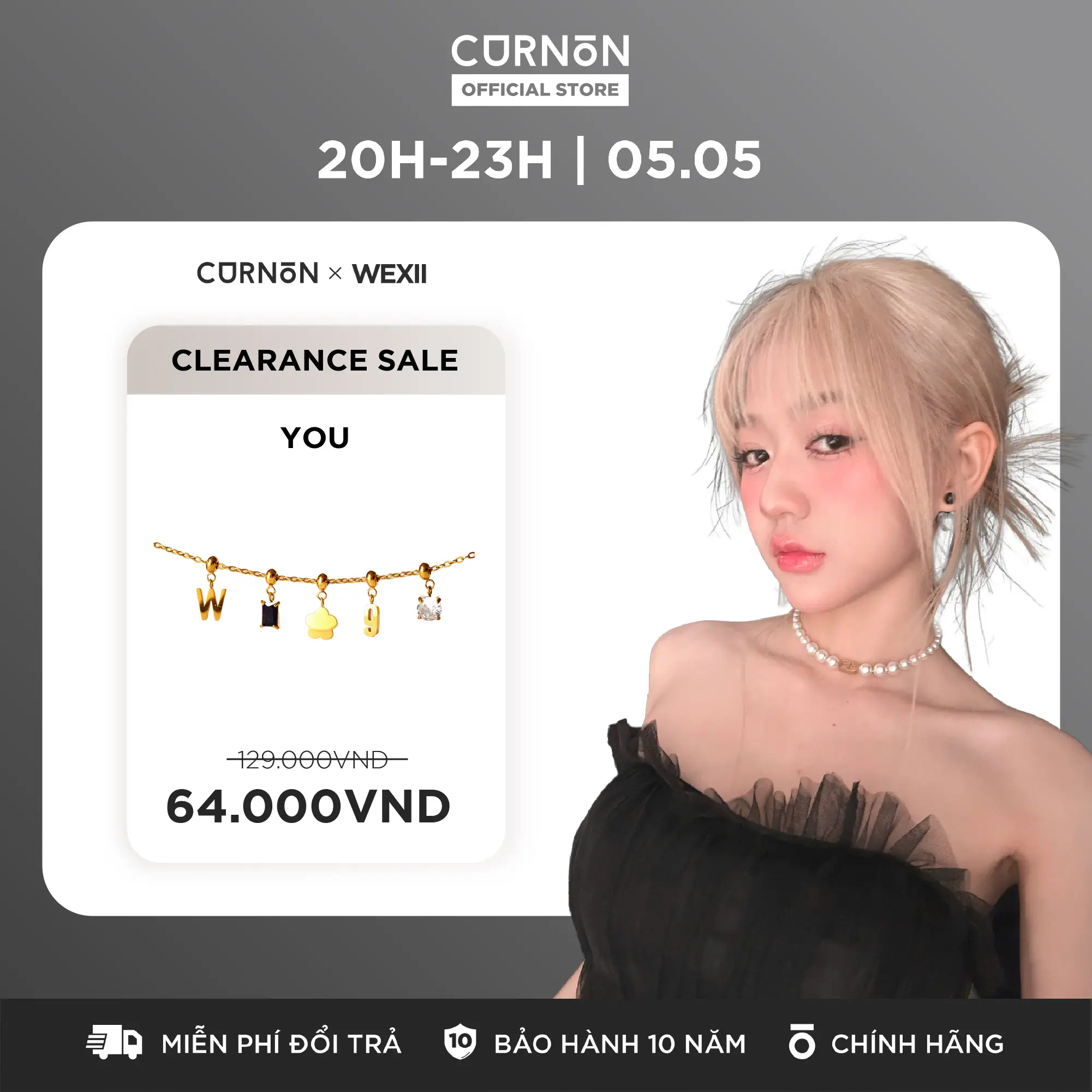 [Curnon x Wexii 05/05] ["YOU" Collection] Vòng cổ/ Vòng tay đính Charm Curnon - Trang Sức, Phụ Kiện Thời Trang Cá Tính, Sáng Tạo Với Thiết Kế Sang Trọn