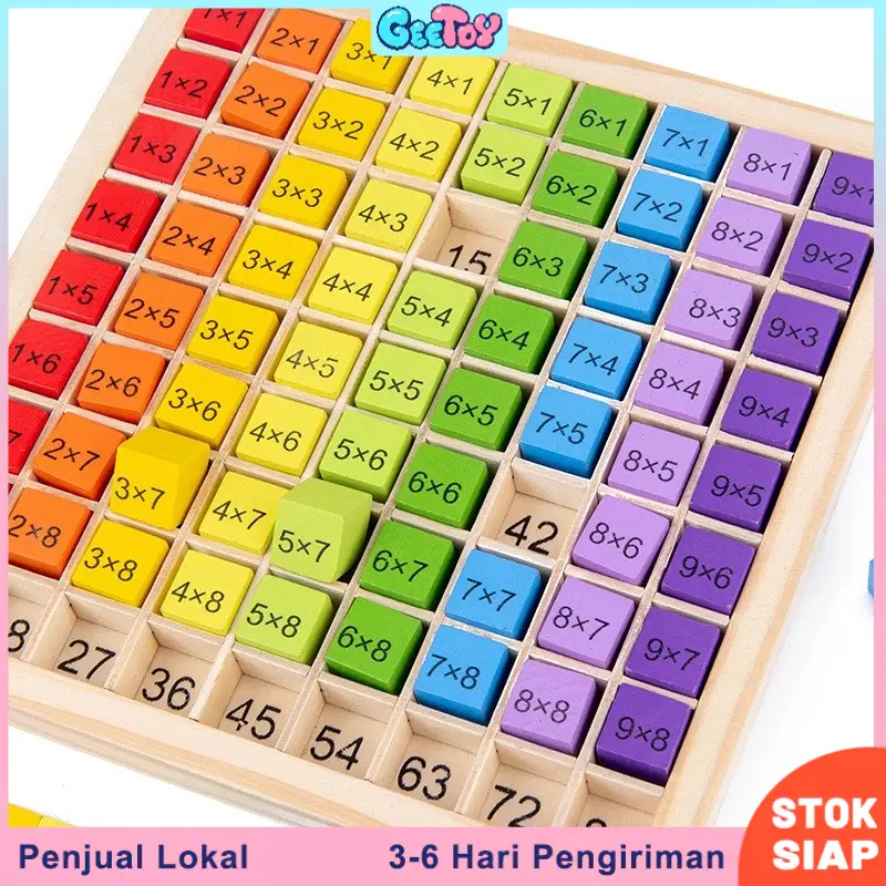 Geetoy Montessori Mainan Matematika Grafik Meja Perkalian Mainan Edukasi Puzzle Jigsaw Untuk Anak