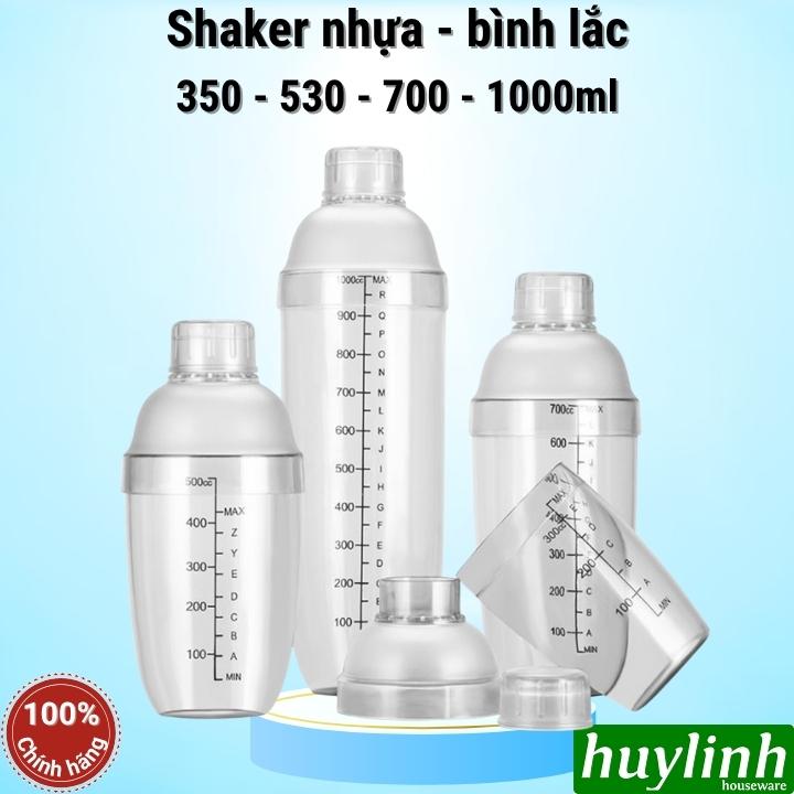 Bình lắc - Shaker NHỰA pha chế cocktail dùng cho nhà hàng khách sạn quầy bar (350ml - 530ml - 750ml - 1000ml)